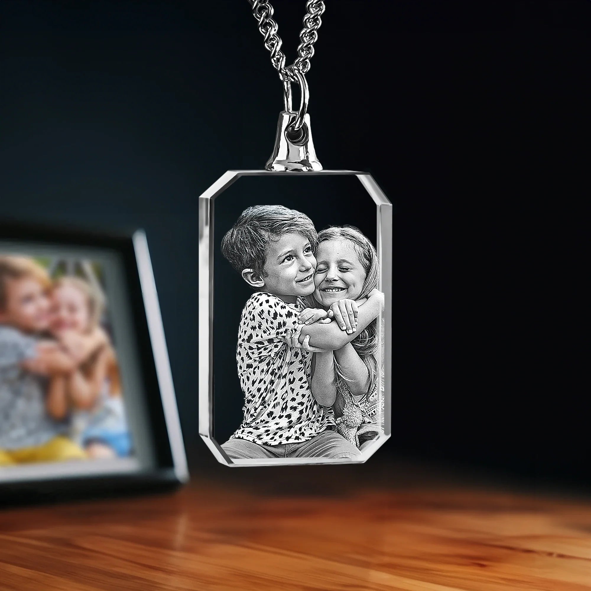 2D Memory Crystal™ - Necklace - Rectangle - Medium