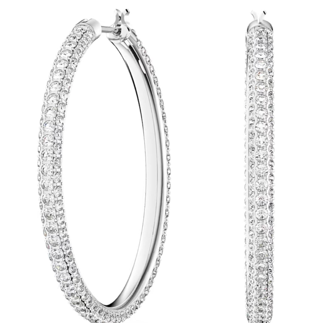 Hoop Earrings - 0.10ct Lab Grown Diamond Silver - Sterling Silver / 0.10 Carat