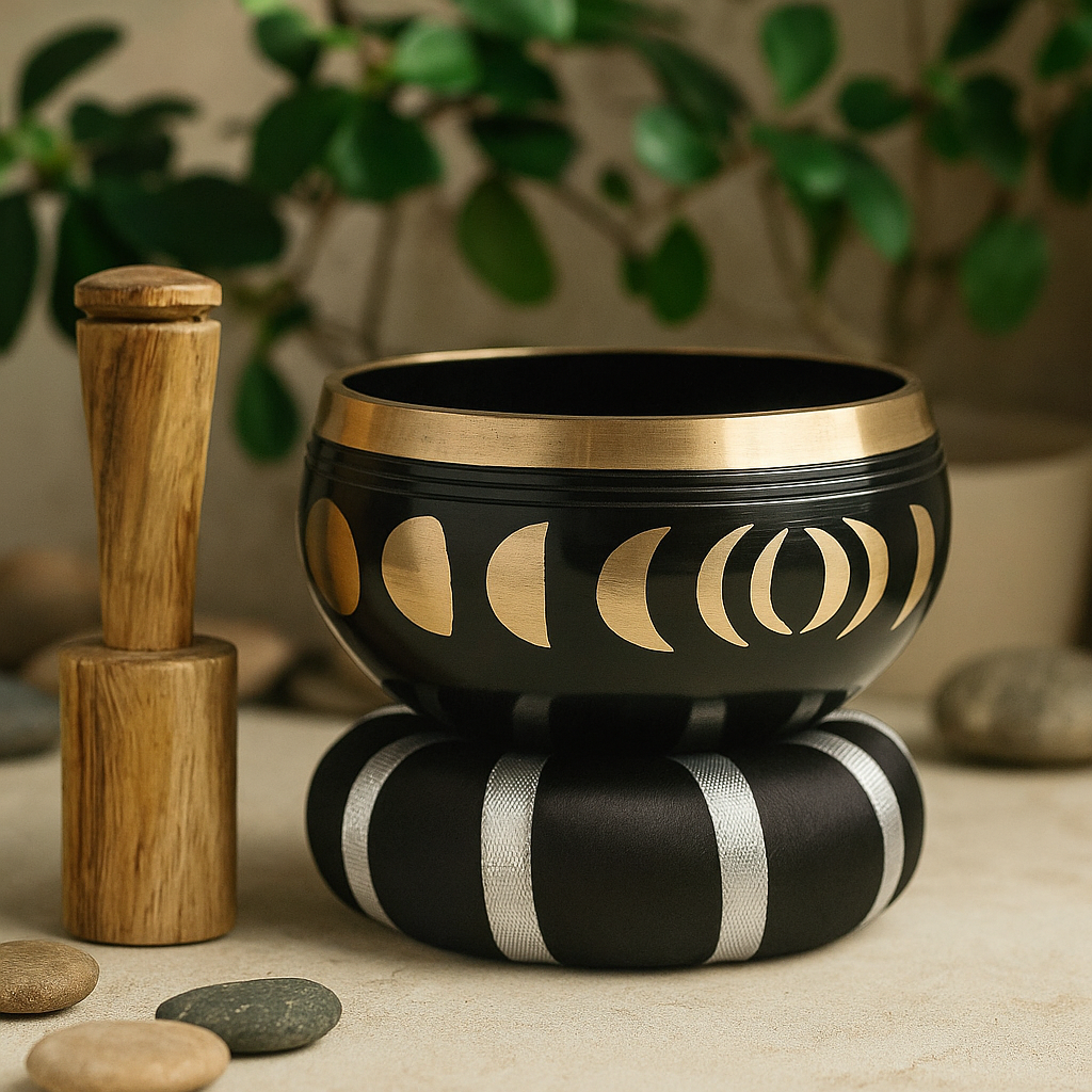 Singing Bowl Set Moon Phase Black 10.7cm