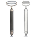 2 in 1 Face Massage Roller, Electric Hot&Cold Terahertz Stone Facial Roller, Metal Face Eye Massage Roller, Massage Ice Roller for Puffiness, Stress