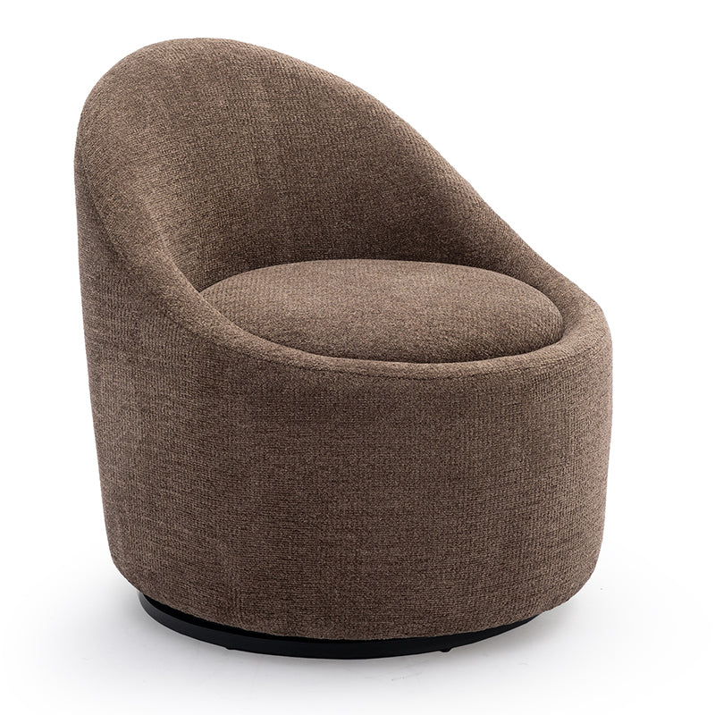 COLAMY Chenille Fabric 360° Swivel Accent Chair Model.W188 - Brown