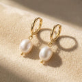 18ct Gold Vermeil Pearl Mini Hoop Huggie Earrings