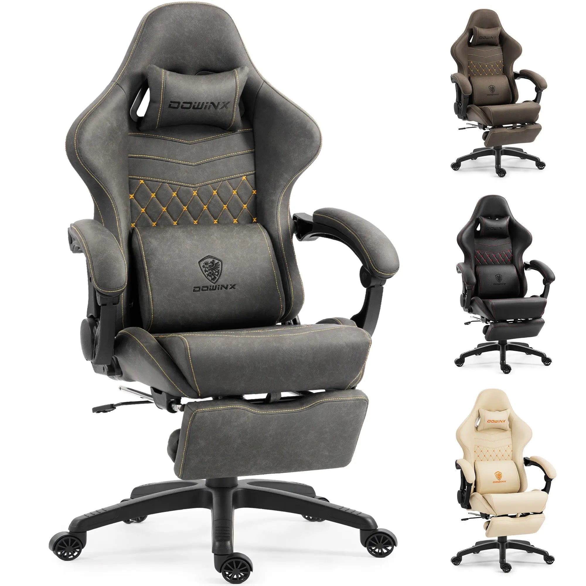 Dowinx Chair LS-66D89C with Extended Footrest Gray