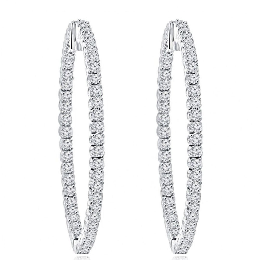 Hoop Earrings - 2.00 Carat Lab-Grown Diamond Sparkle - 2ct