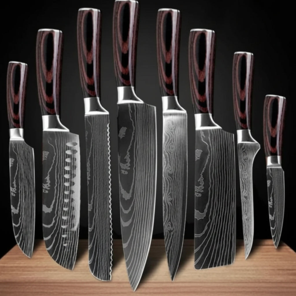 Professional Japanese Chef's Knife Sets — Premium 7Cr17 Stainless Steel Sets - 8 PCS value set