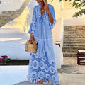 Women’s Clothing Spring and Summer New Bohemian Style Lace Tassel Stitching Beach Holiday Elegant Long Dress Dress