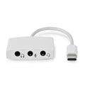 Nedis USB-C™ Adapter | USB 2.0 | USB-C™ Male | 3.5 mm Female | 0.10 m | Round | Nickel Plated | ABS/PVC | White | Box