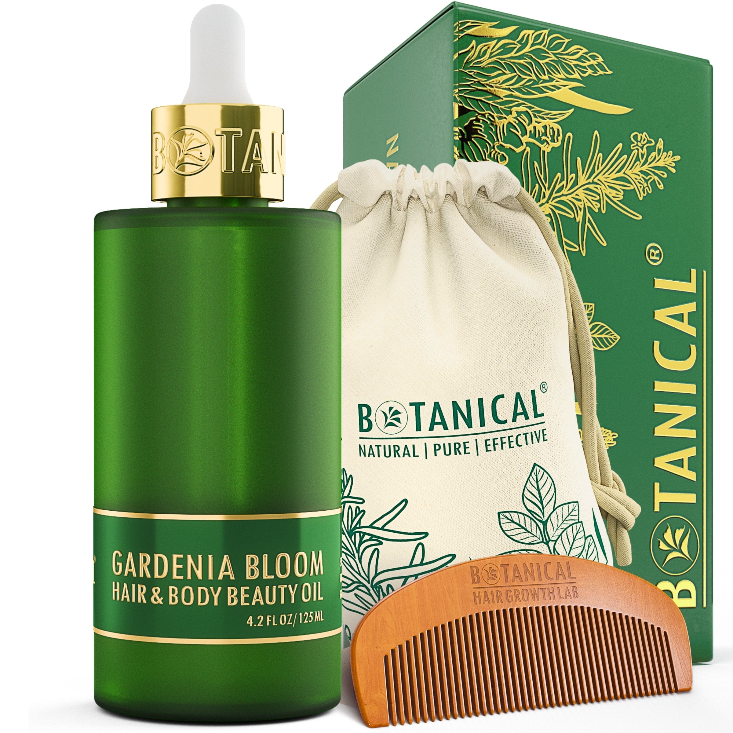Gardenia Bloom Hair & Body Beauty Oil | Luxury Botanical Body Oil | Gardenia Essential Oil & Vitamin E | - Signature Glass Bottle (4.2 fl oz)