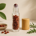 Essential Oil Roller Bottle Red Jasper Wooden Cap