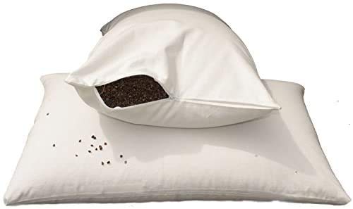 100% Organic Buckwheat Husk Bed Pillow with Egyptian Cotton Cover 70cm x 45 cm - Pack of 1 / 3.5 Kg each Pillow