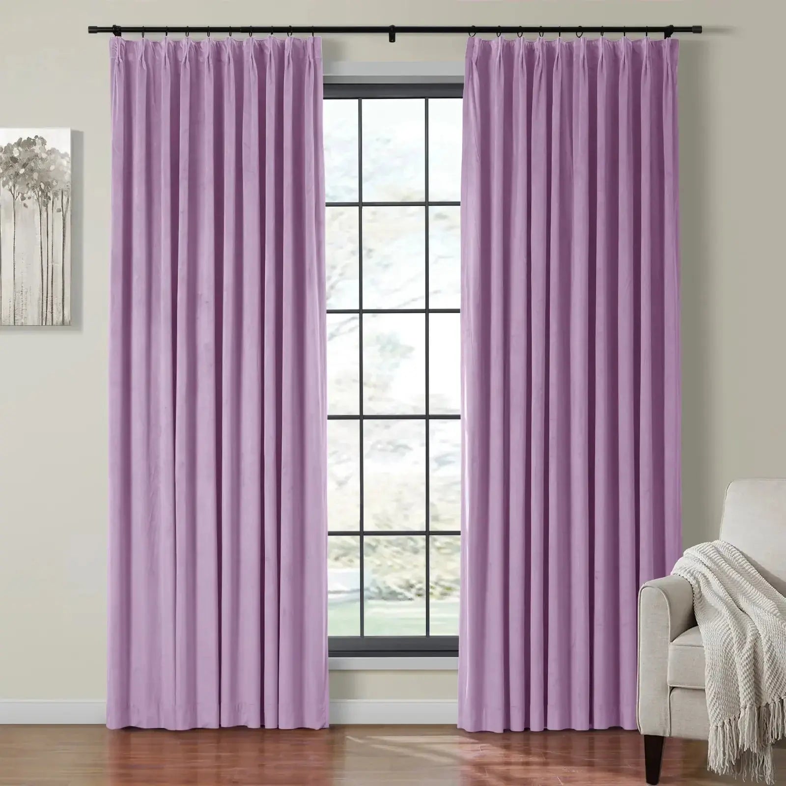 Velmor Velvet Drapes Pleated - Violet MJ11-32