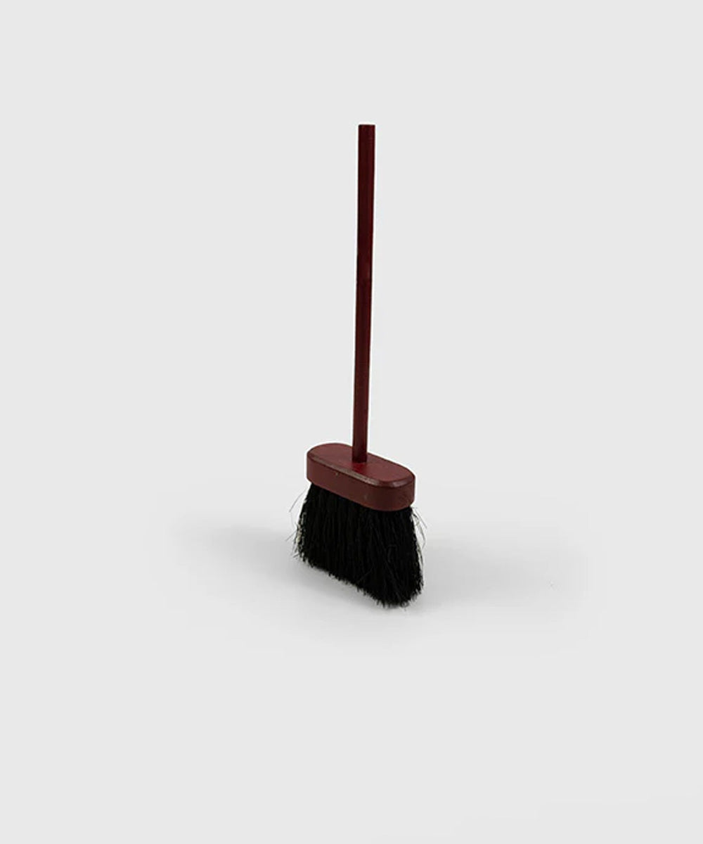Traditional Wooden Hearth Brush - Soft - Black Coco / 99mm 43mm 357mm