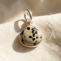 925 Sterling Silver Round Bezel Pendant Dalmatian