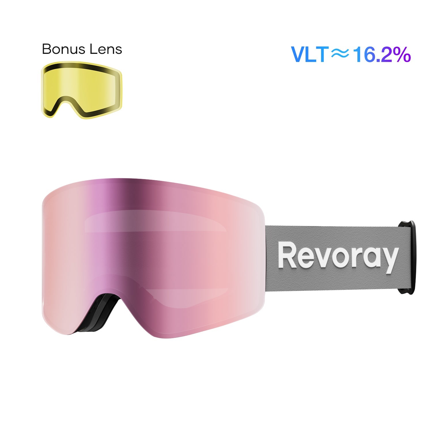 Passion M2 Ski Goggles with Replacement Lens - Pink Lens + Replacement Yellow Lens