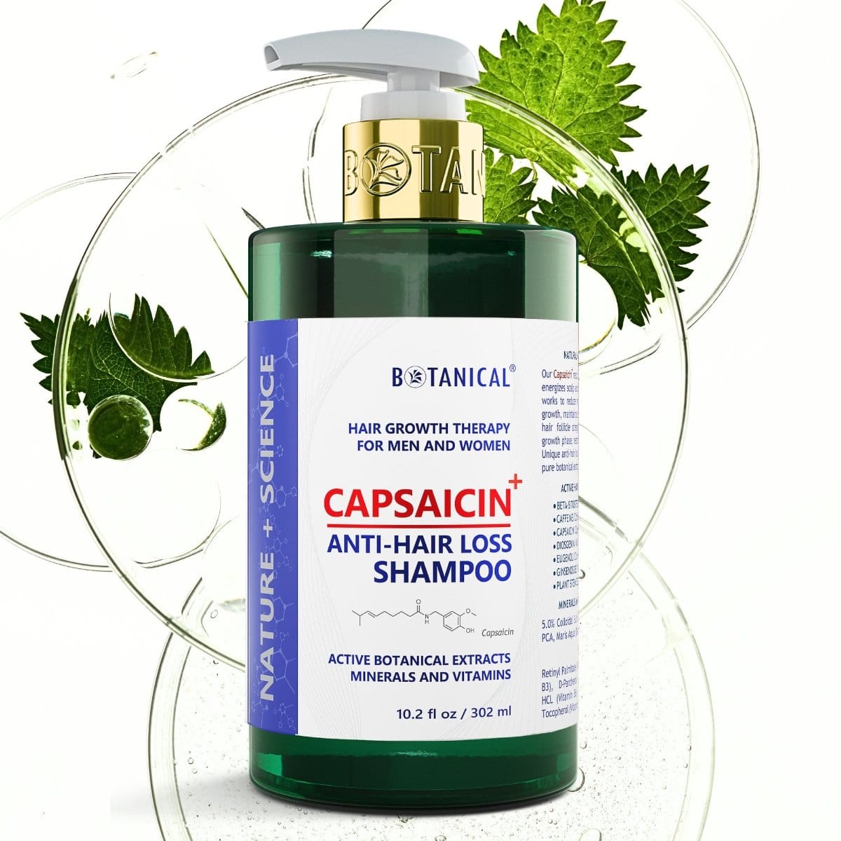 Capsaicin+ Shampoo for Hair Thinning & Hair Loss Prevention | Scalp Stimulating | SLS-Free Formula