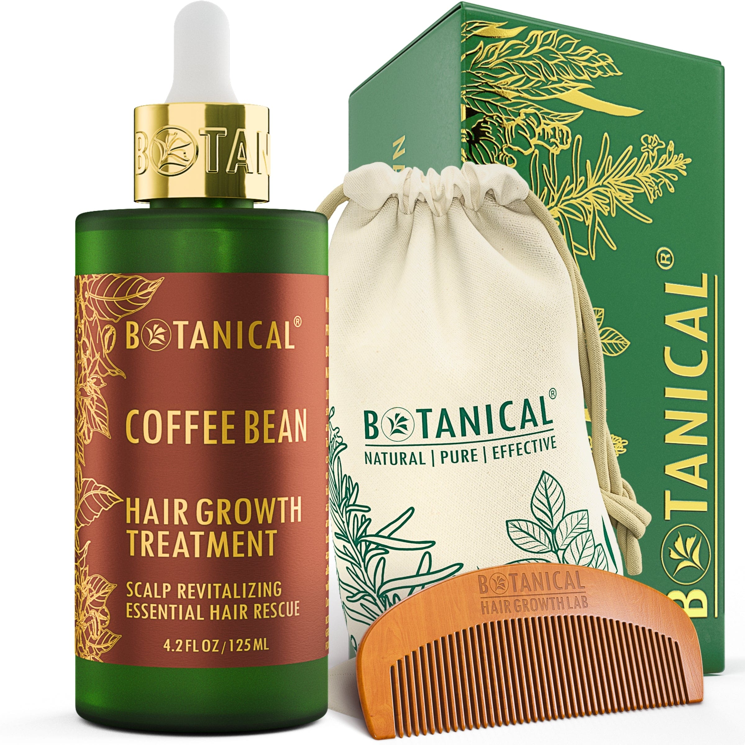 Pre-Shampoo Hair Growth Treatment | Head Spa | Coconut & Coffee Bean | Scalp Revitalizing | Oil-Based Formula | - Signature Glass Bottle (4.2 fl oz)