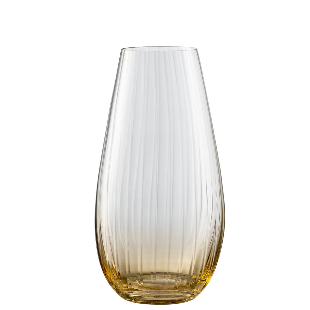 Galway Crystal Erne 9.5" Vase Amber