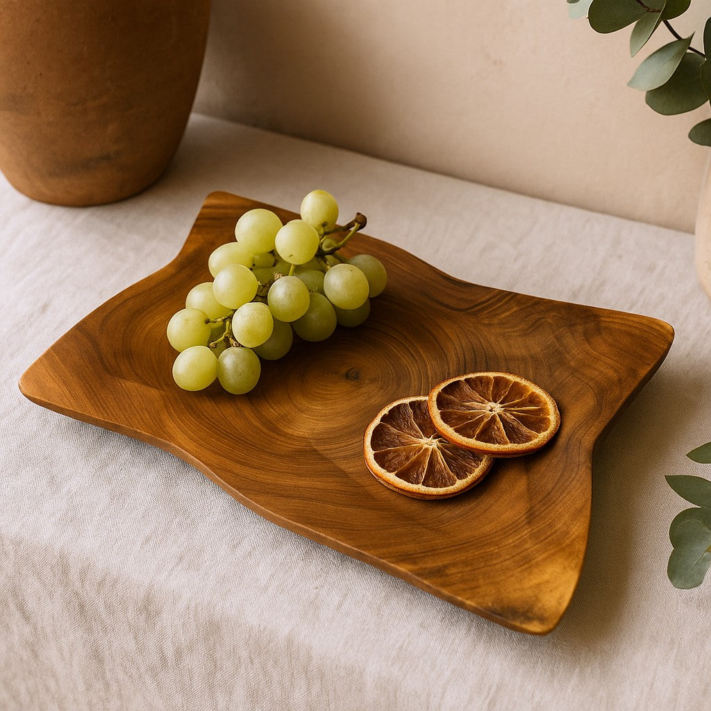 Teak Square Plate, 20cm