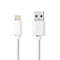 Nedis Lightning Cable | USB 2.0 | Apple Lightning 8-Pin | USB-A Male | 480 Mbps | Nickel Plated | 1.00 m | Round | PVC | White | Box