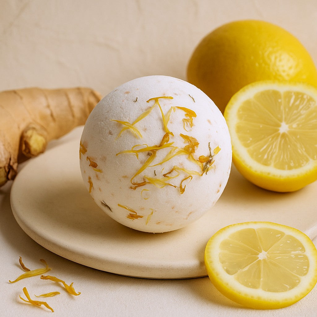 Himalayan Salt Bath Bomb Lemon Ginger Orange