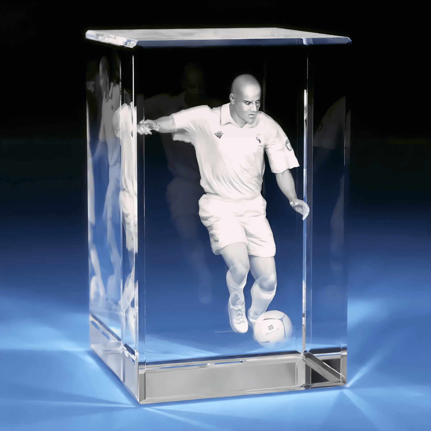 3D Memory Crystal™ - Tabletop - Rectangle - Soccer - Small