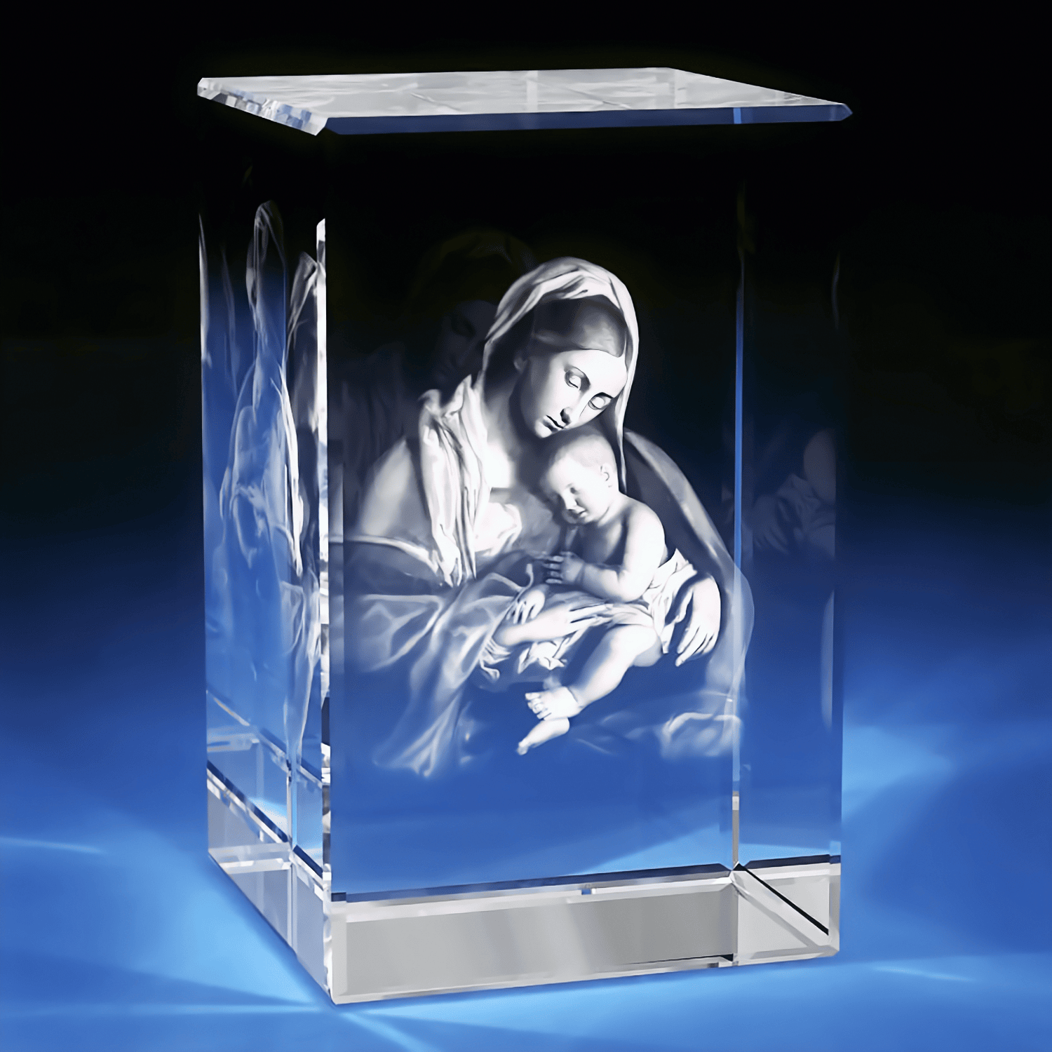 3D Memory Crystal™ - Tabletop - Rectangle - Virgin Mary - Medium