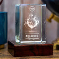 3D Memory Crystal™ - Tabletop - Rectangle - Zodiac - Aquarius - Large