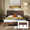 Fluted Wood Headboard Queen/King Size - Wall Mounted Boho Wingback - King