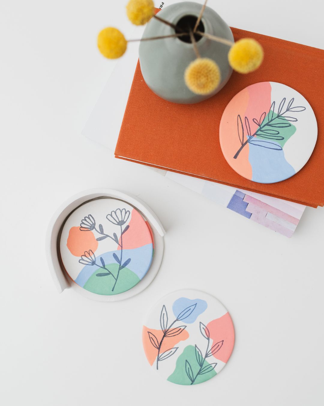 The Botanical Clay Coasters Craft Kit