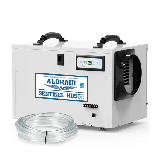 ALORAIR Basement/Crawl Space Dehumidifiers Removal 120 PPD (Saturation), 55 Pint Commercial Dehumidifier | Sentinel HD55S (White)