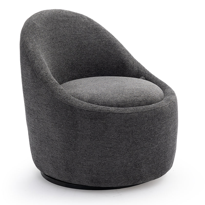 COLAMY Chenille Fabric 360° Swivel Accent Chair Model.W188 - Dark Grey