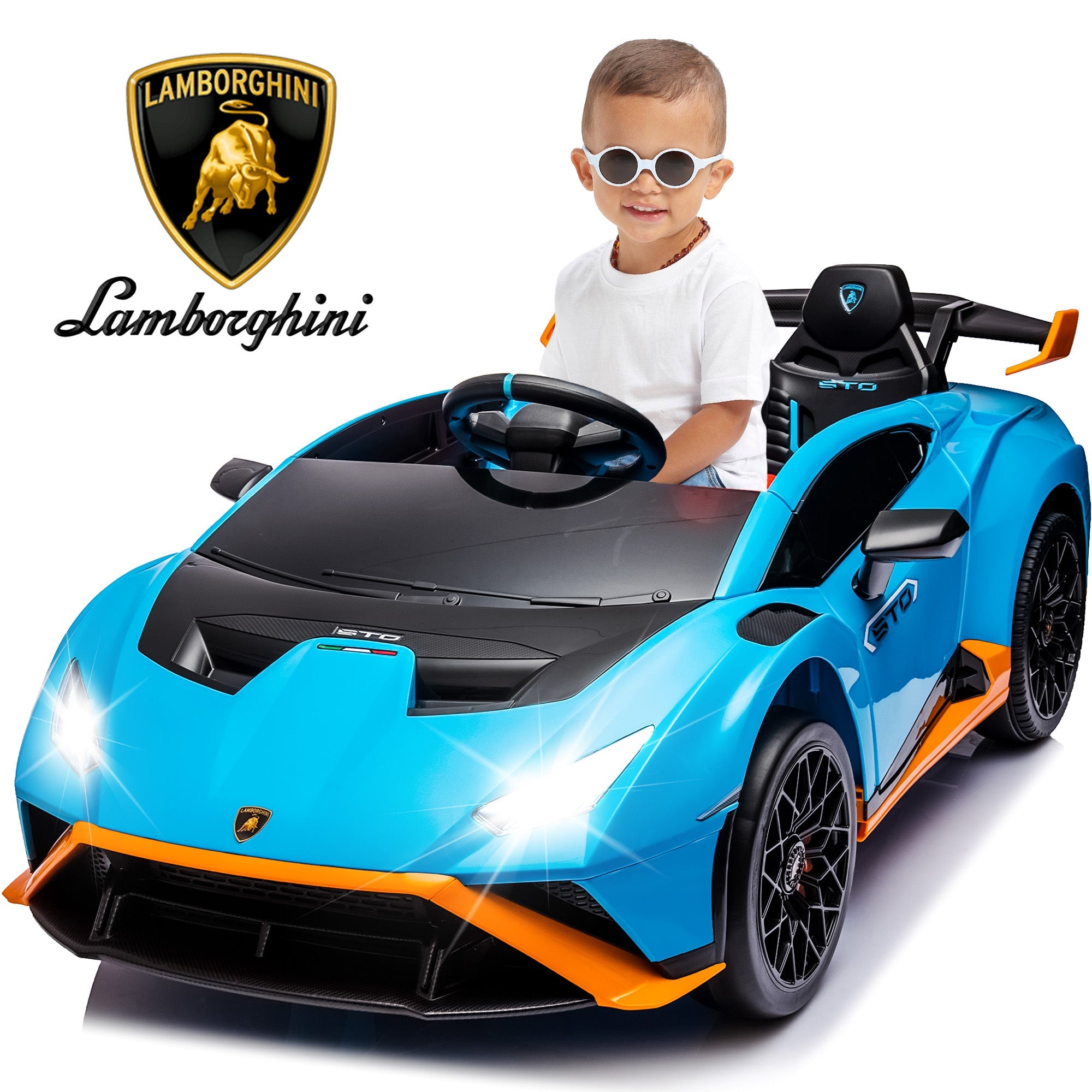 Lamborghini 24V Ride on Car for Big Kids, Lamborghini Huracan Battery Powered Ride on Toy with Remote Control, Electric Car for Kids - 蓝色