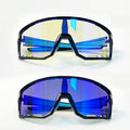 Cycling Glasses Vibel, Color Changing, Bonus Polarizer - Black frame blue lenses