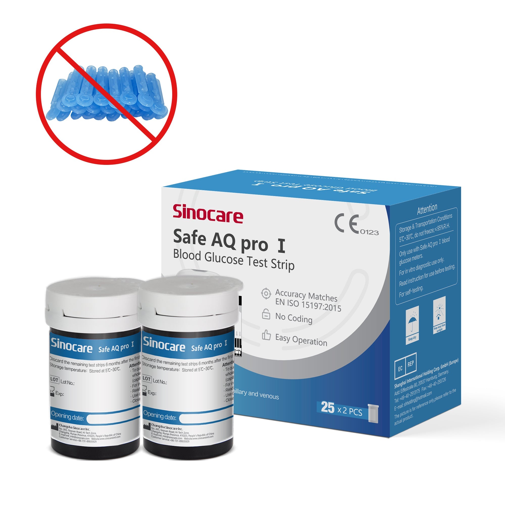 [50pcs] Sinocare Glucometer Glucose Test Strips without Lancets - AQ pro I