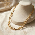 18ct Gold Plated Statement Paperclip Necklace