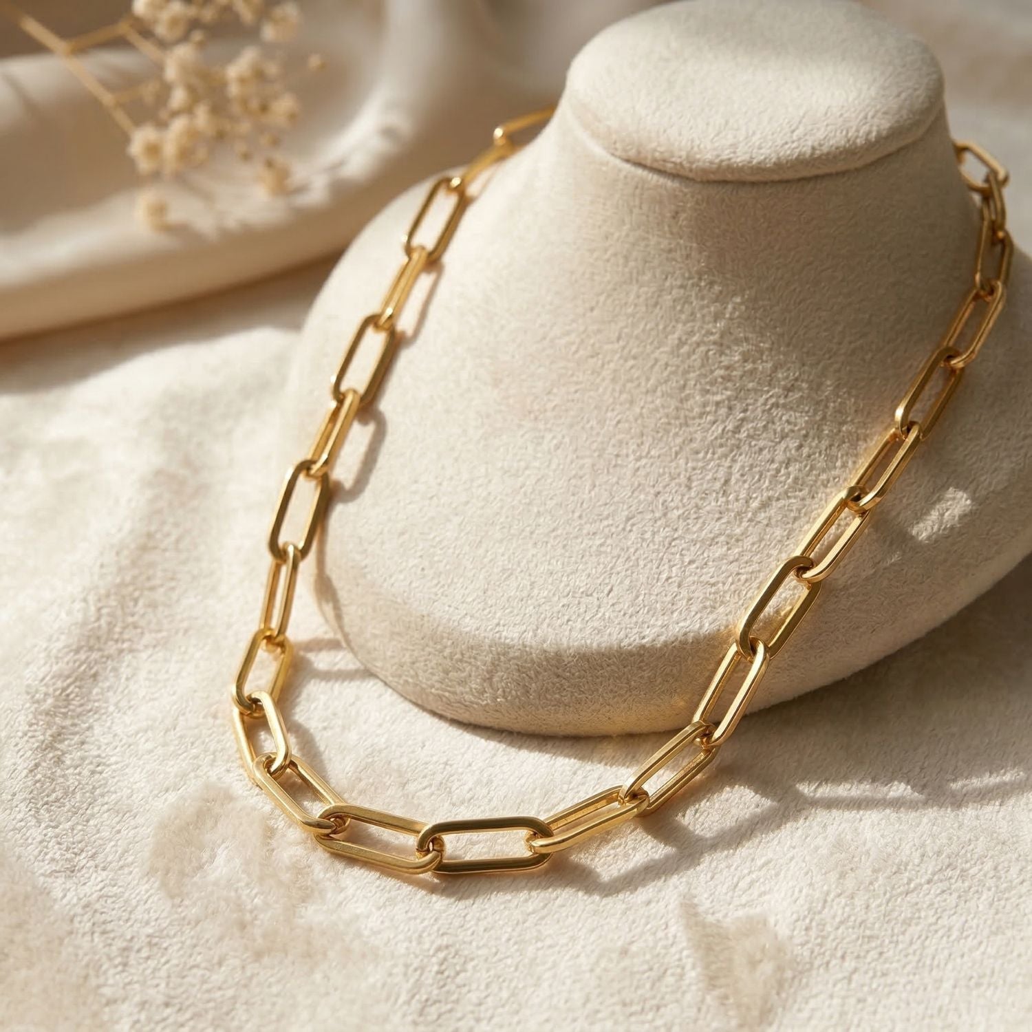 18ct Gold Plated Statement Paperclip Necklace