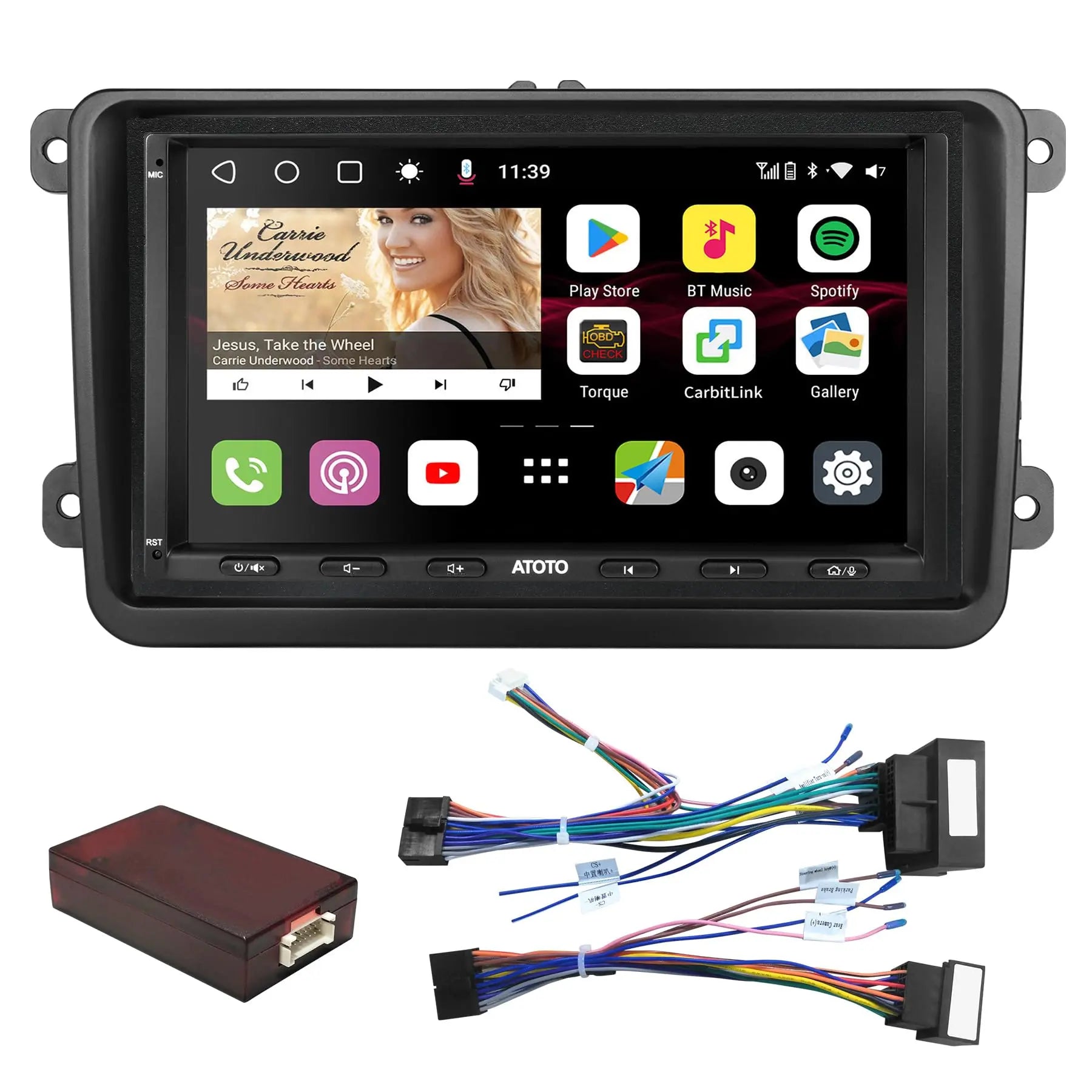 ATOTO S8VW07A4MS 7Pollici Android Autoradio 2 DIN Compatibile con VW Volkswagen/Golf/Polo/Tiguan, Carplay senza fili e Android Auto,Tracciamento GPS,