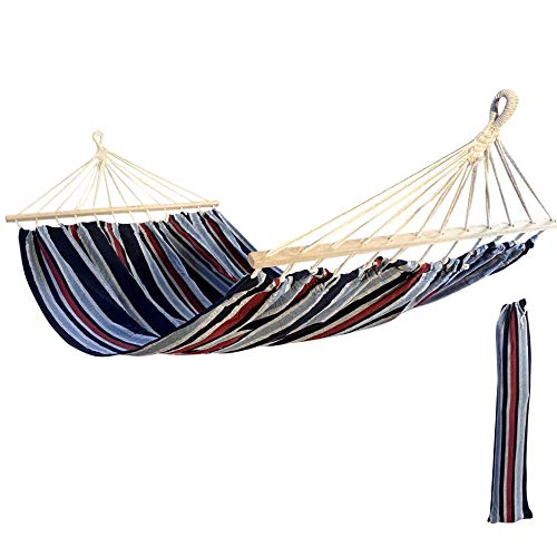 ZIK Amaca da Giardino per Esterno, Larga e Leggera, in Cotone con Supporto in Legno e Borsa - Multicolor - Multicolor