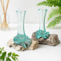 Molten Glass Vase On Whitewash Wood, Small