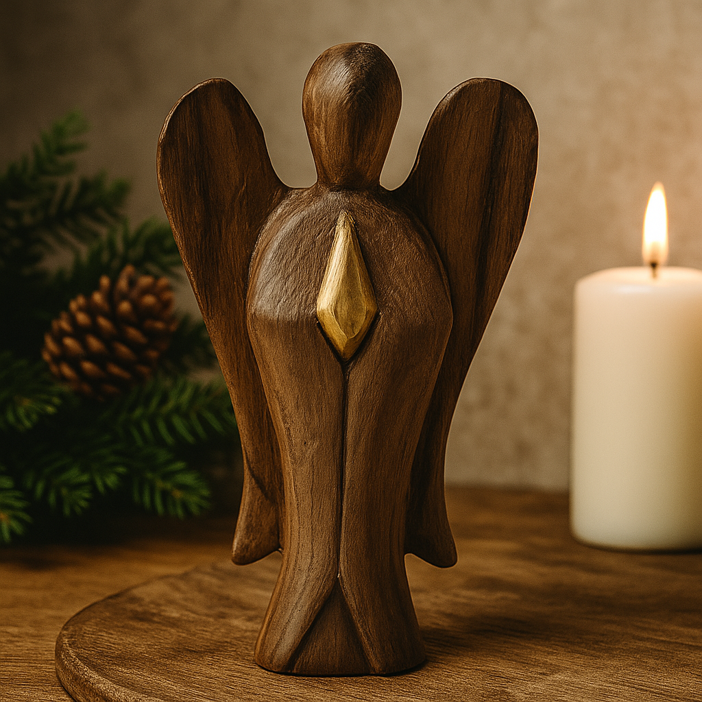 Wooden Angel Figurine Friendship