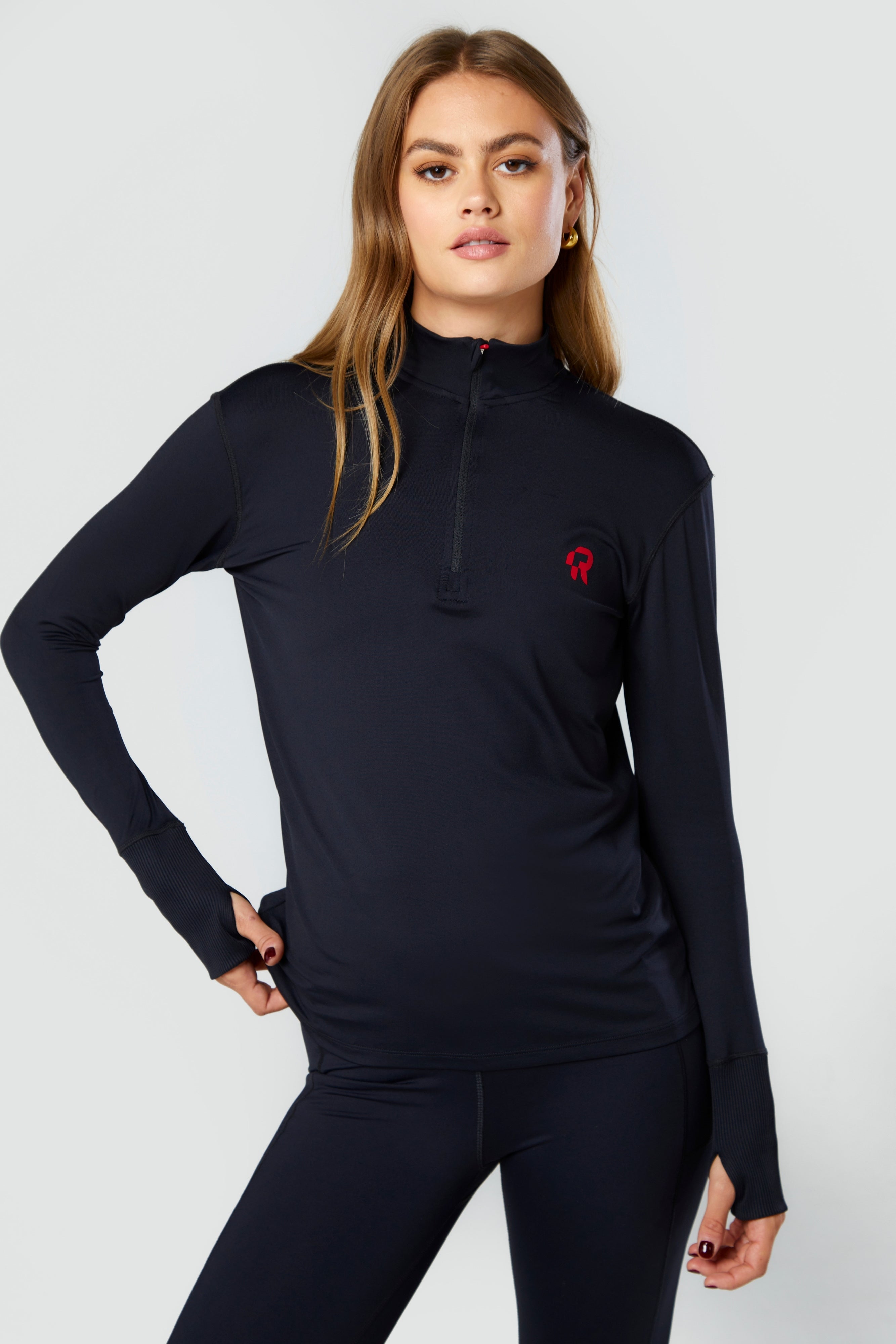Technical 1/4 Zip Top - Inky collection - Black / XXS