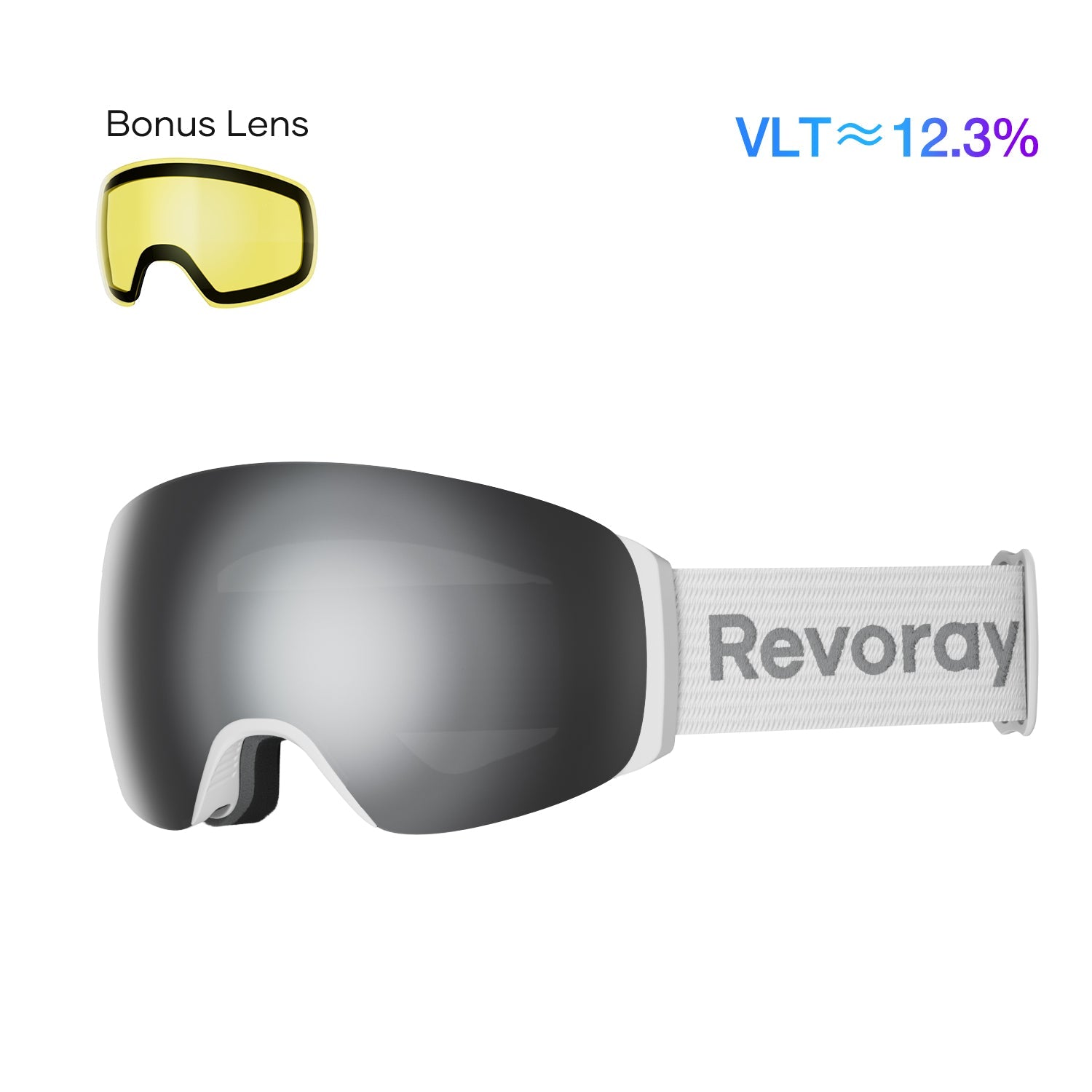 Passion M3 Ski Goggles with Replacement Lens - Platinum Lens + Replacement Yellow Lens