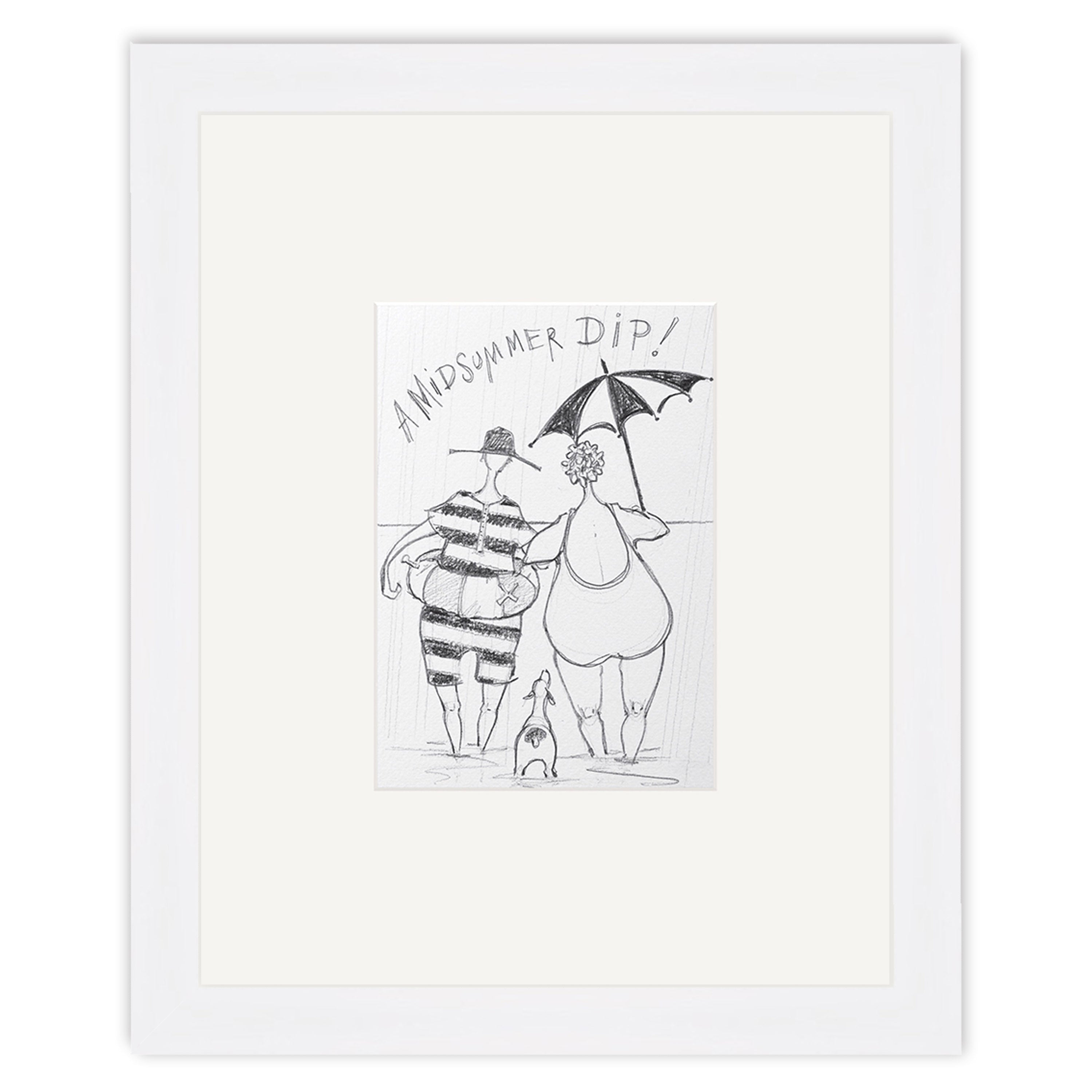 A Midsummer Dip (Sketch) - 24 x 30cm / None / White 22mm