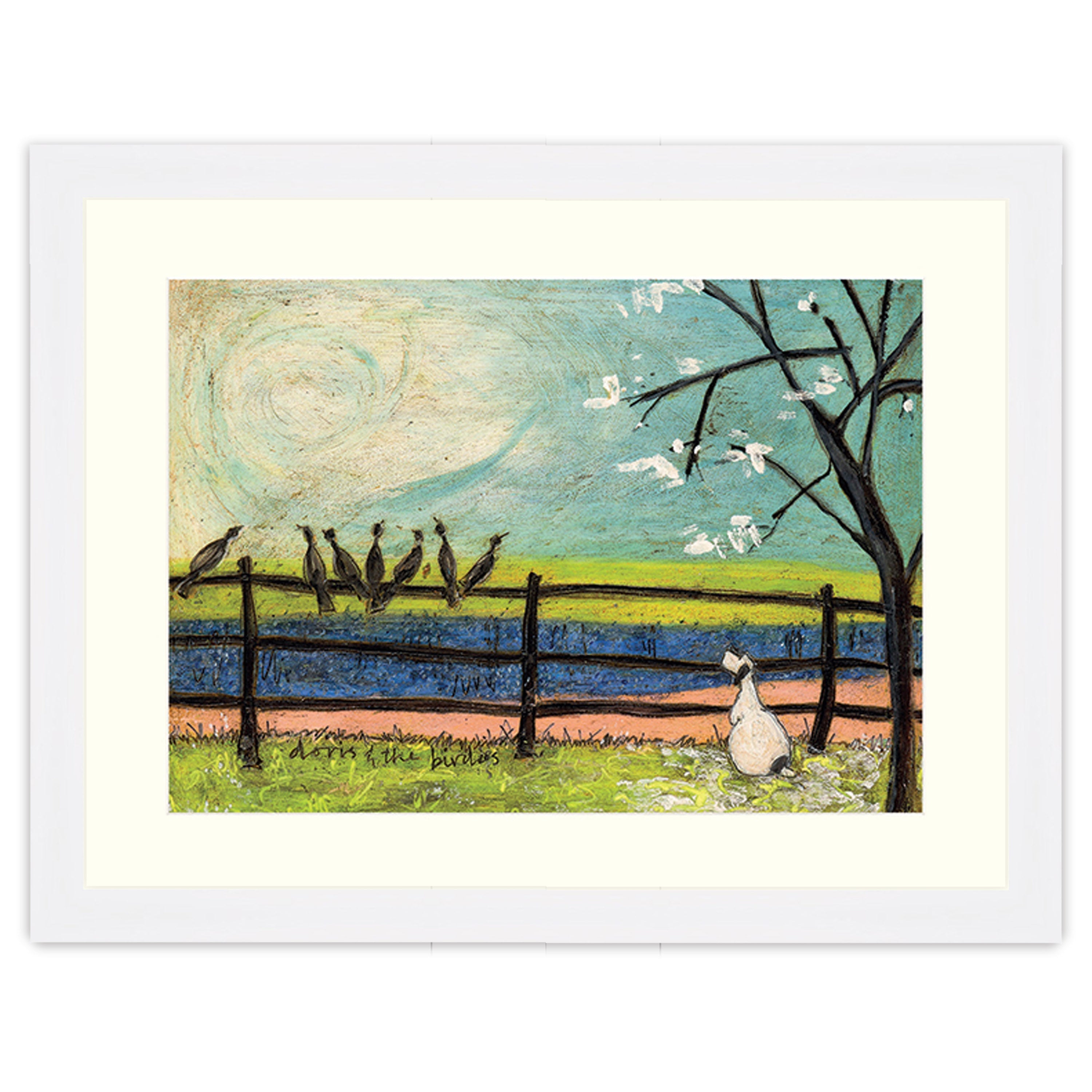 Doris and the Birdies - 30 x 40cm / Standard Ivory / White 22mm