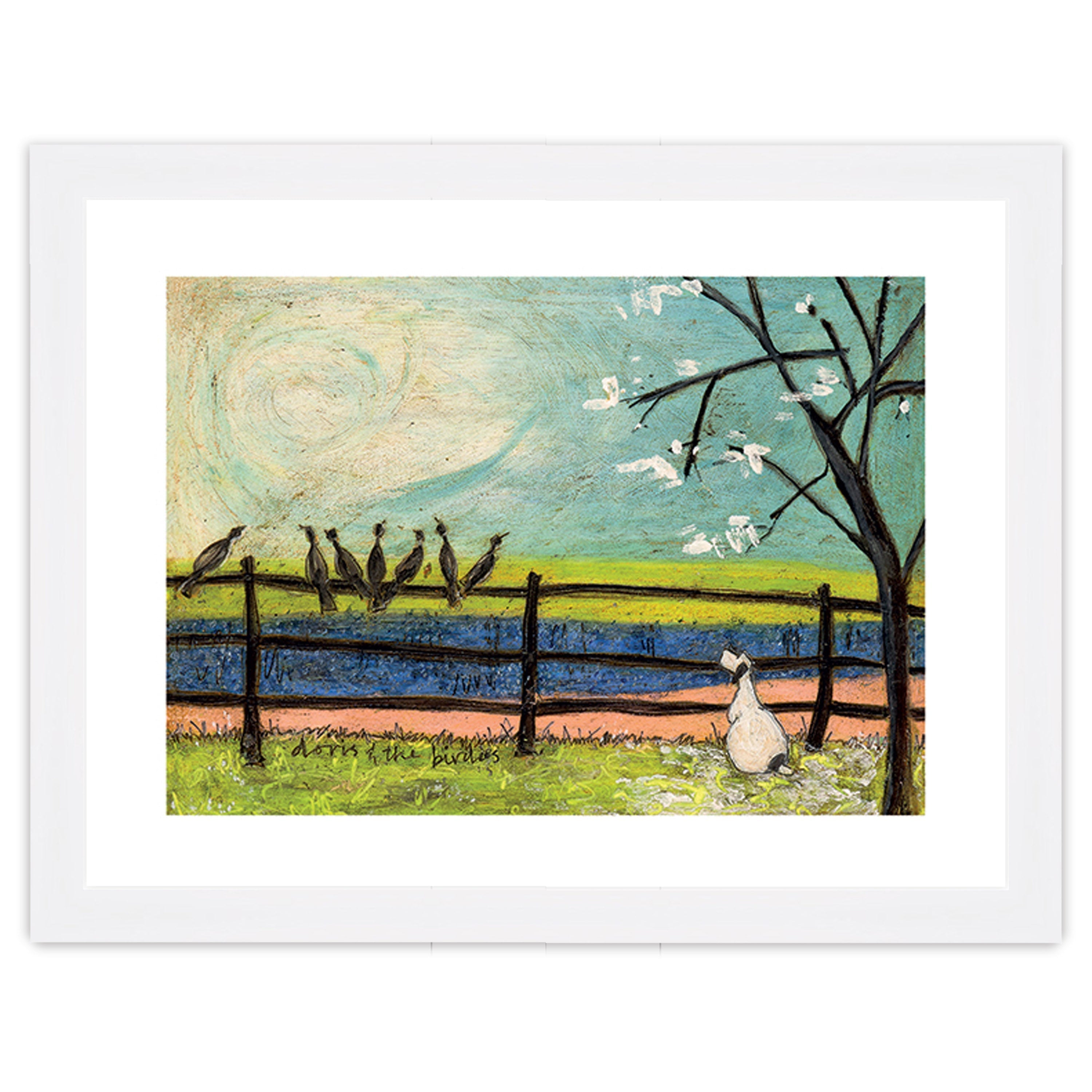 Doris and the Birdies - 30 x 40cm / None / White 22mm