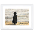 Black Dog Going Home - 30 x 40cm / None / White 22mm