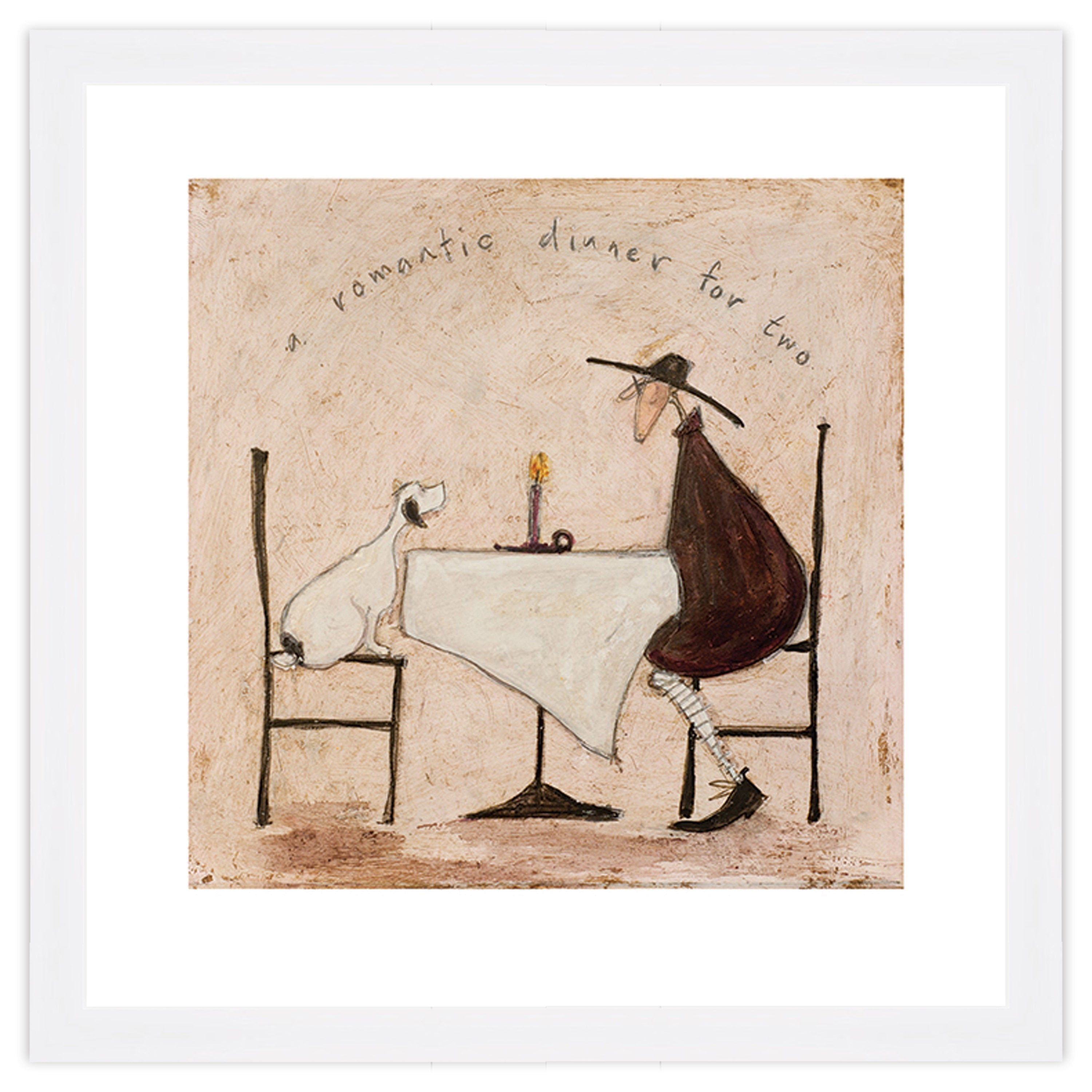 A Romantic Dinner For Two - 40 x 40cm / None / White 22mm
