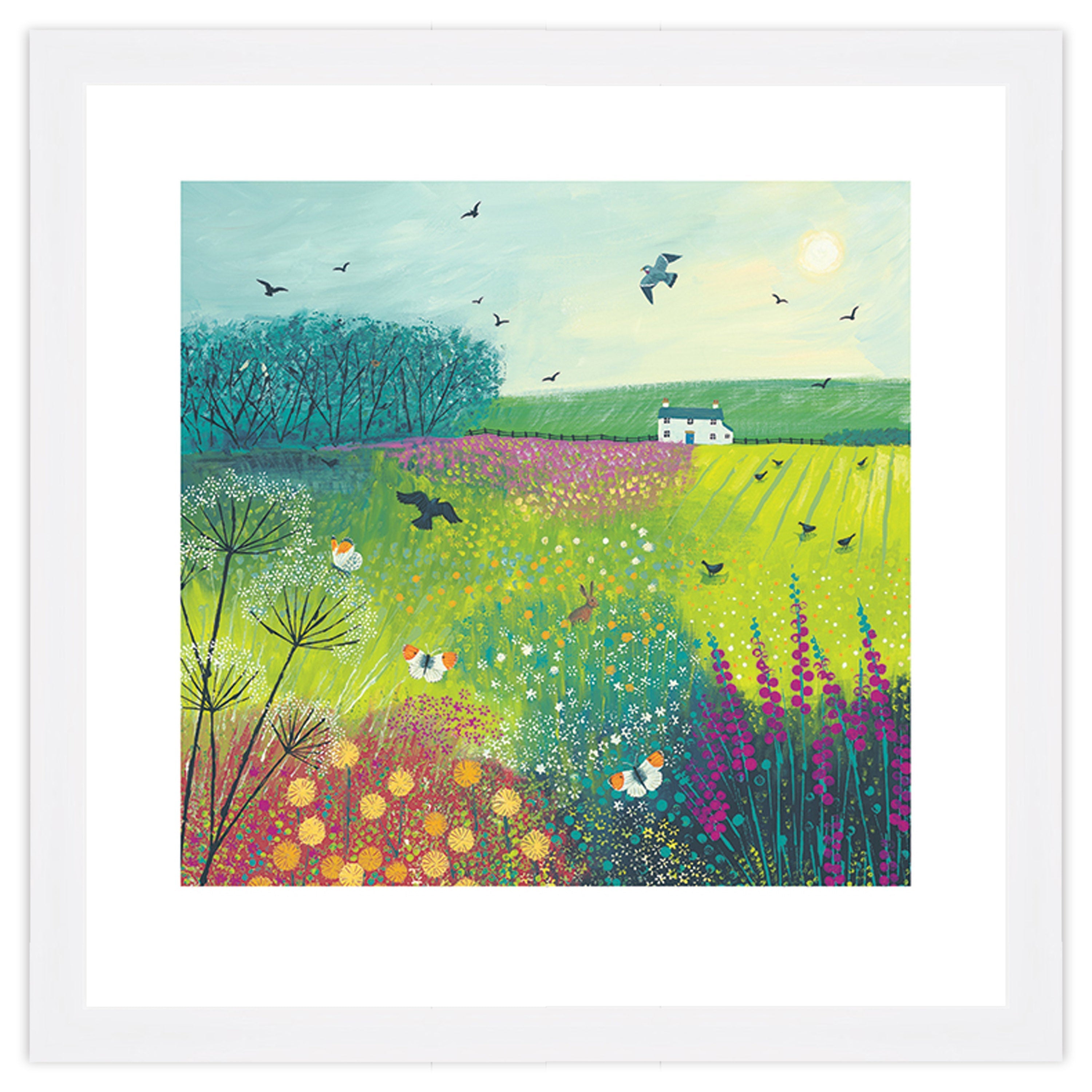 Midsummer Meadow - 40 x 40cm / None / White 22mm
