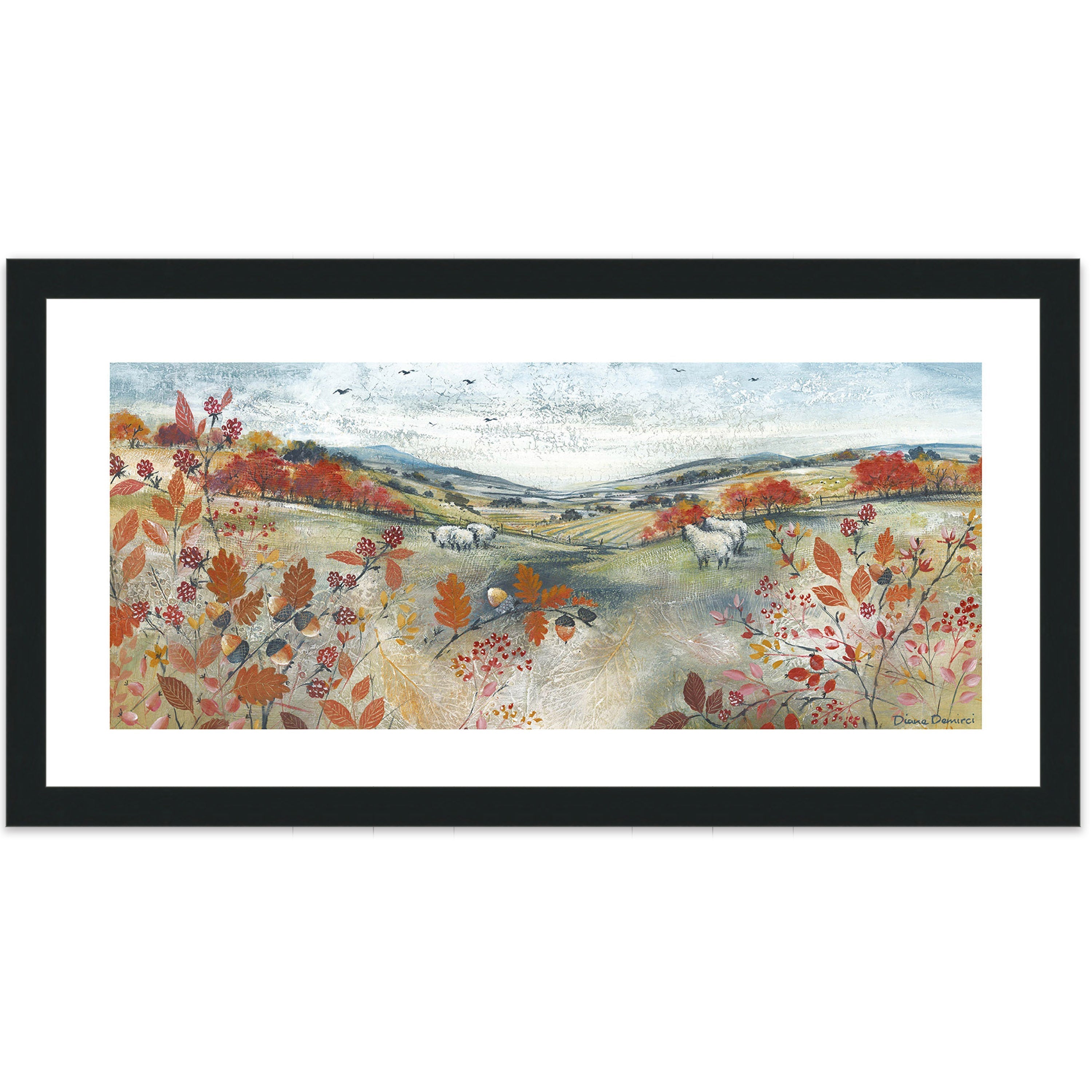 Autumn Walk - 30 x 60cm / Standard Ivory / Black 22mm