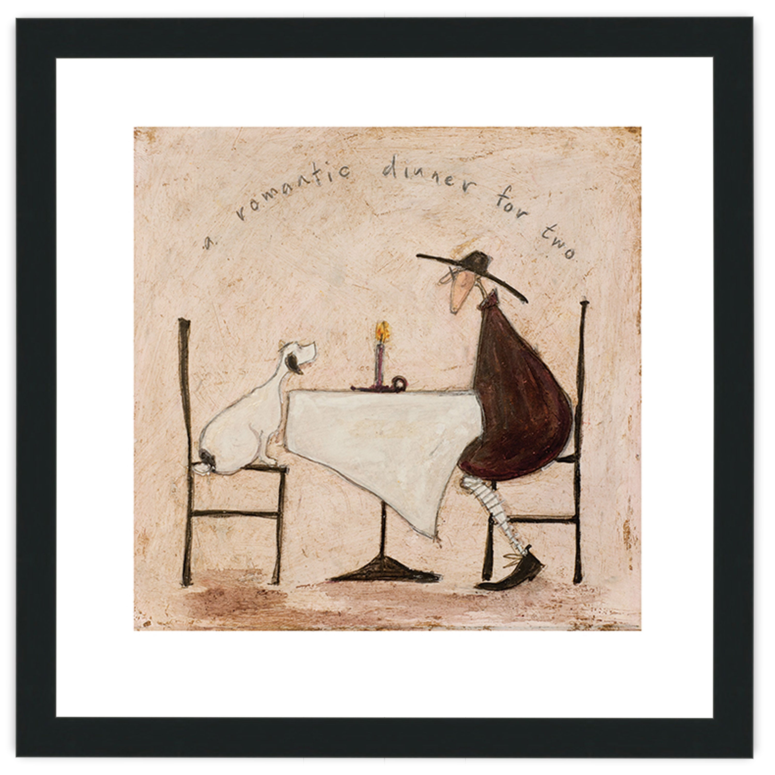 A Romantic Dinner For Two - 40 x 40cm / None / Black 22mm